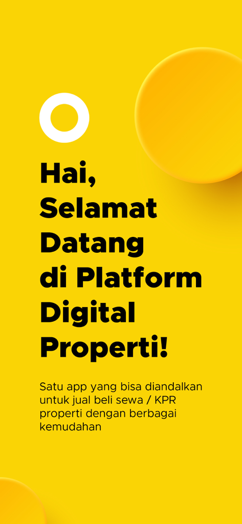 Brighton Real Estate - Brighton Real Estate welcome screen with Indonesian greeting text on a yellow background