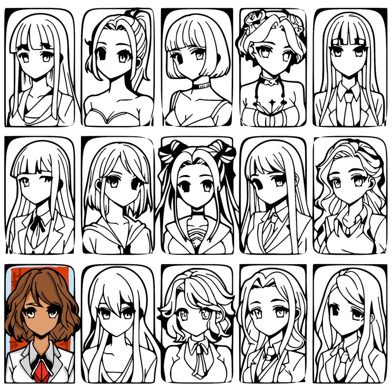 girls that look diffrent anime