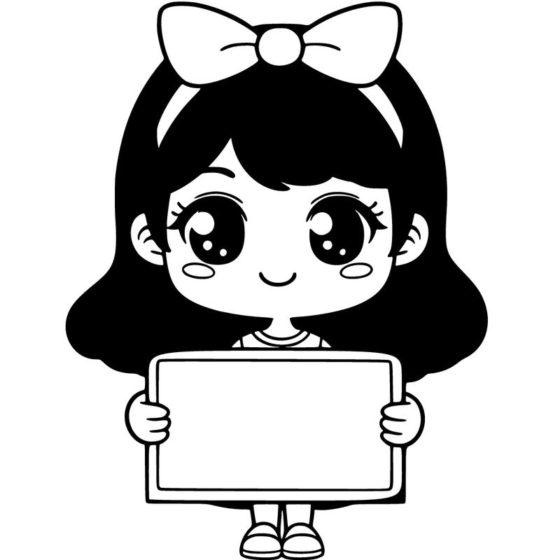 girl holding a sign