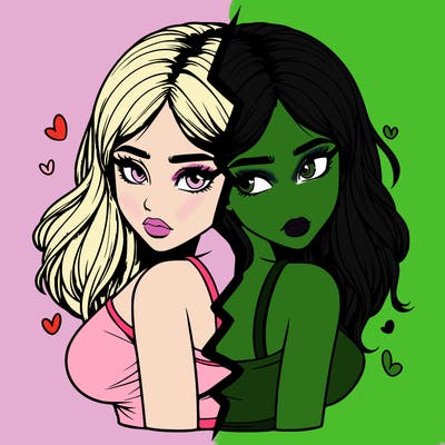 realistic girl split