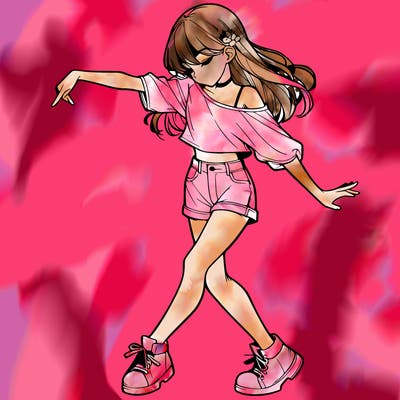realistic girl danceing