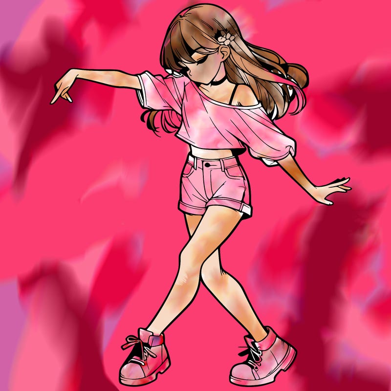realistic girl danceing