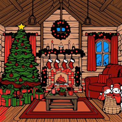 christmas house interior