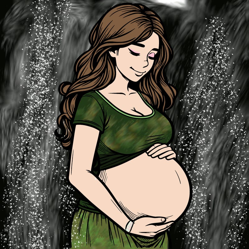 woman heavily pregnant realistic