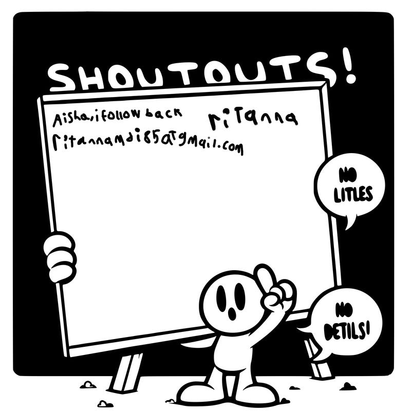 blank canvas that says above it shoutouts