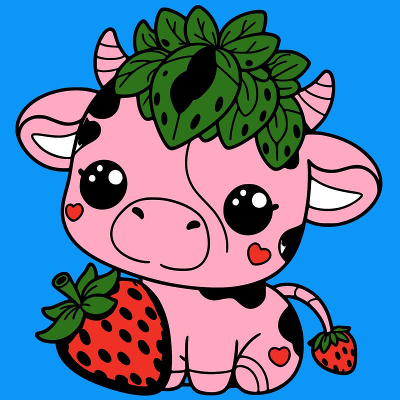 cute strawberry cow