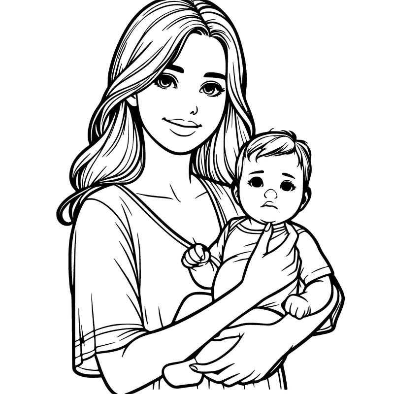 realistic mom holding realistic baby