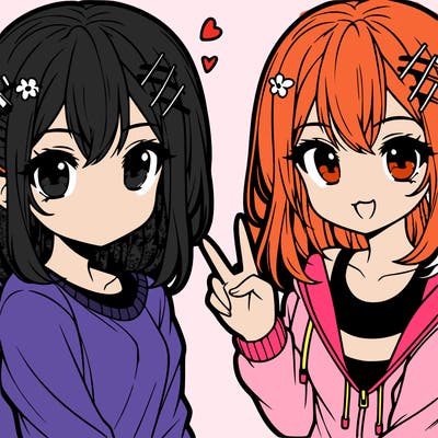 cute anime teen girl