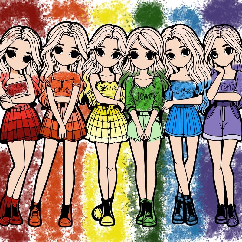 a group of girls realistic