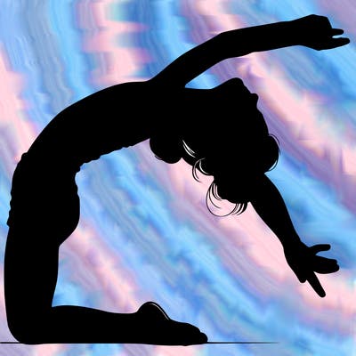 realistic girl doing gymnastics