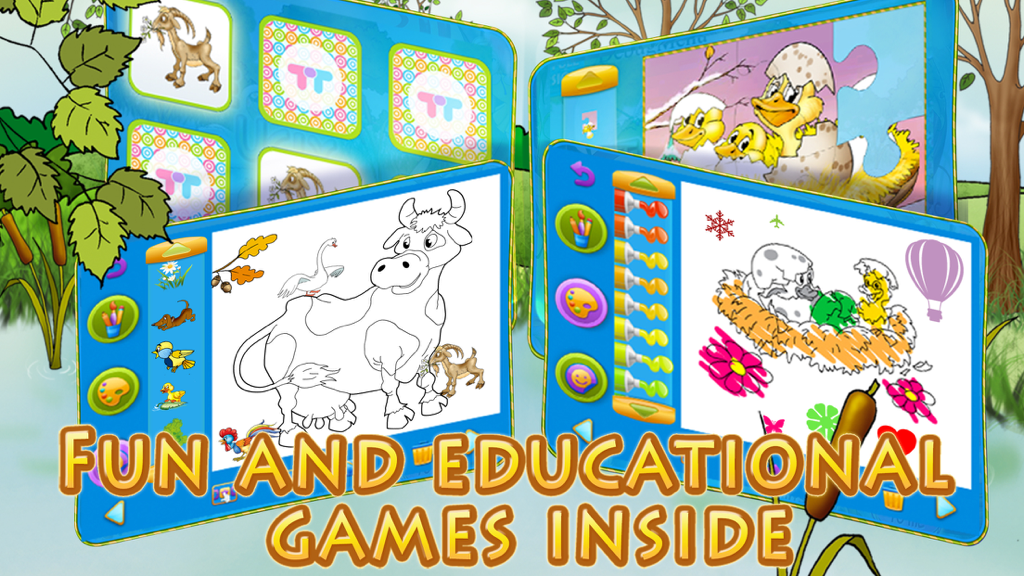 The Ugly Duckling Book - A variety of interactive educational games for kids including coloring and puzzles in the Ugly Duckling app.