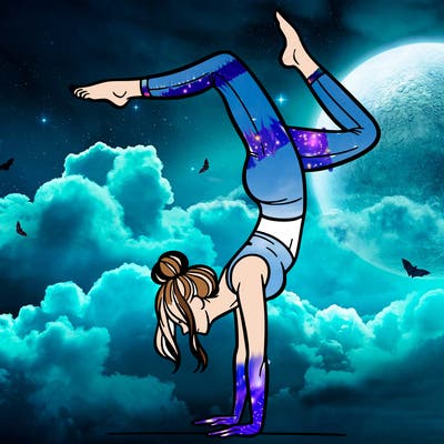 a woman doing a handstand