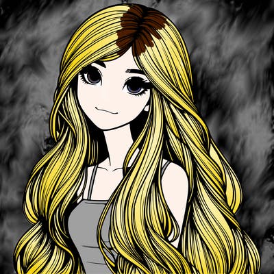realistic girl with long hair