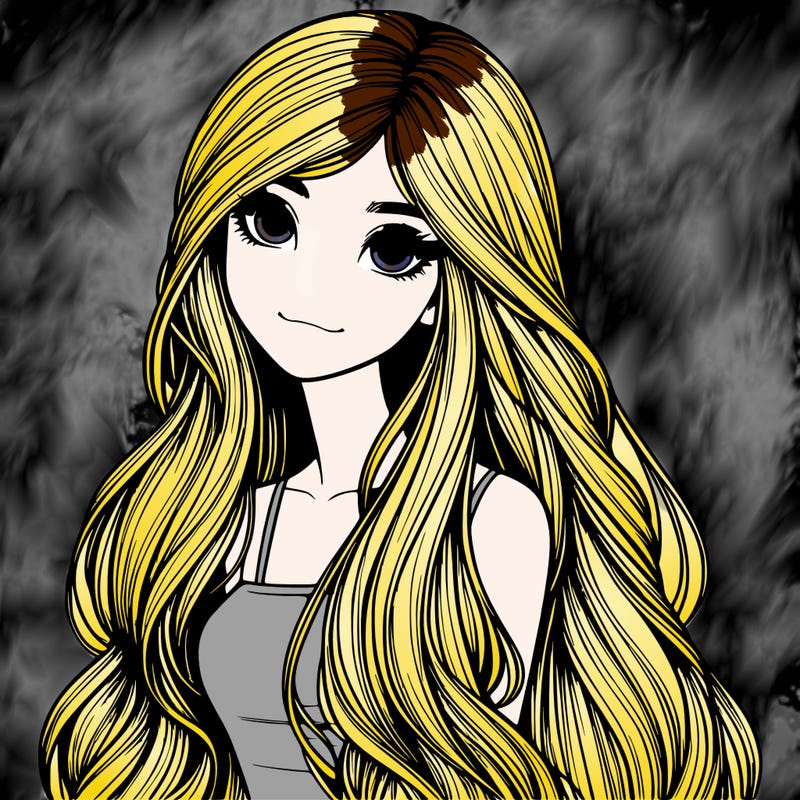 realistic girl with long hair