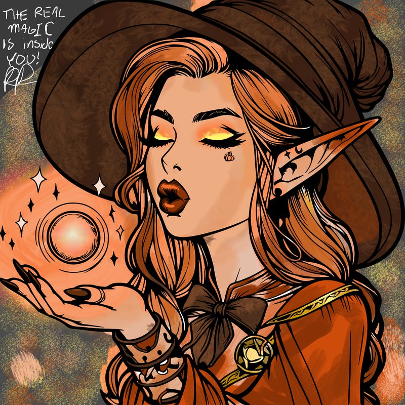 realistic elf casting a spell with lips