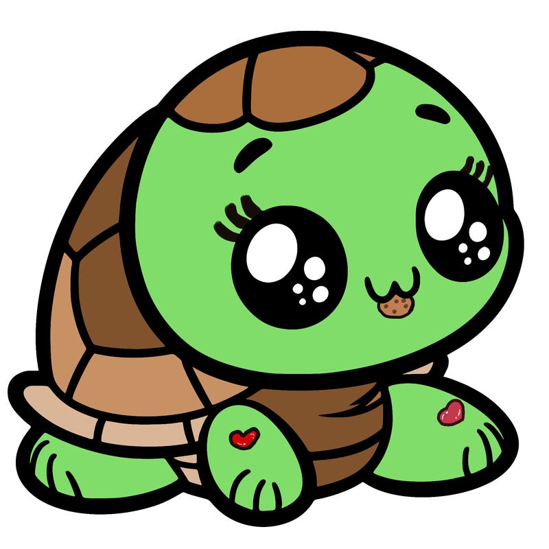 cute little animated turtle
