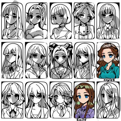 girls that look diffrent anime