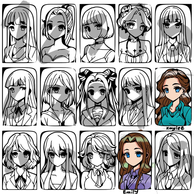 girls that look diffrent anime