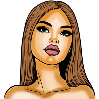 realistic woman with full lips