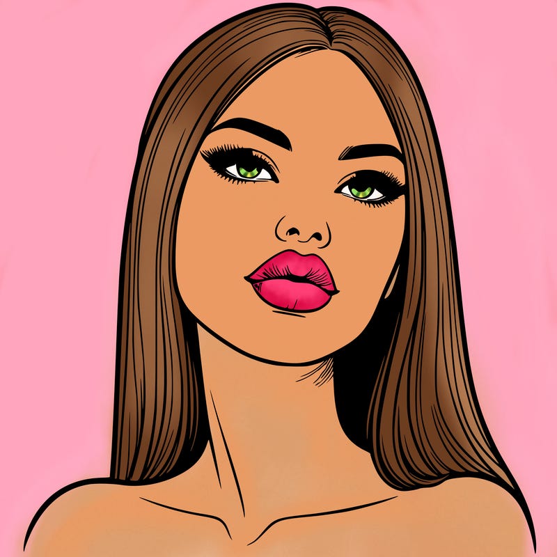 realistic woman with full lips
