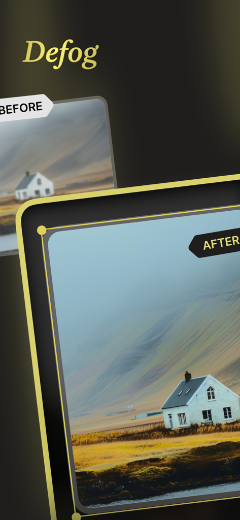 Unblur: Photo Quality Enhancer - Before and after comparison of the photo defogging feature