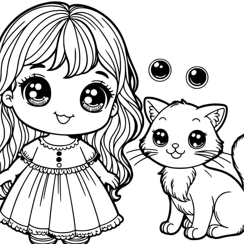 girl and cat