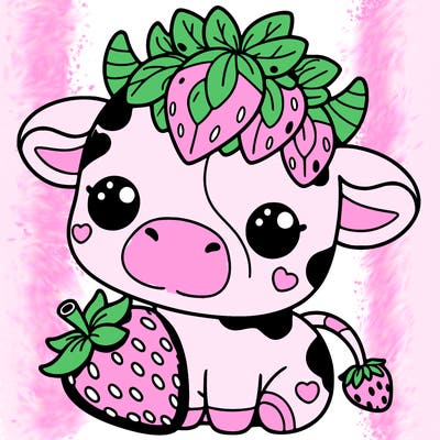 cute strawberry cow