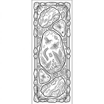 Dive into an ancient world with this unique fossilized amber bookmark coloring page, perfect for anyone fascinated by natural history and intricate designs. Bring prehistoric insects and plants to life with your favorite colors as you create a one-of-a-kind marker for your books.