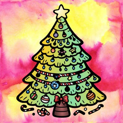 christmas tree with lots of details