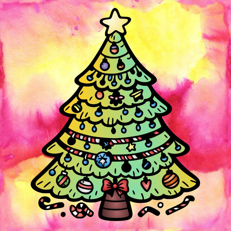 christmas tree with lots of details