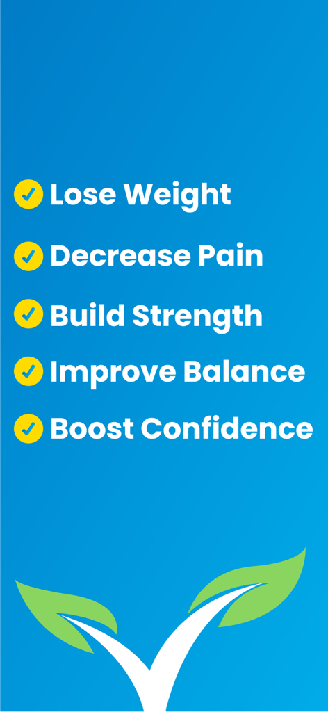 Grow Young Fitness - A list of health benefits for seniors including lose weight, decrease pain, build strength, improve balance, and boost confidence.