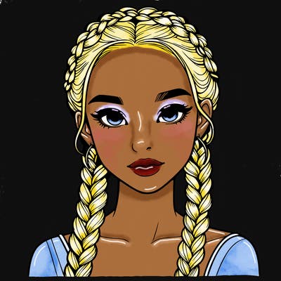 realistic girl with braids