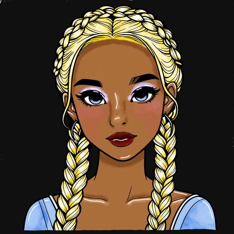 realistic girl with braids