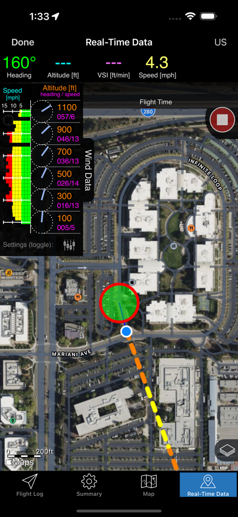 Hot Air - Real-time flight data and wind profiling on a satellite map for hot air ballooning