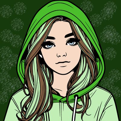 realistic girl with a hoodie