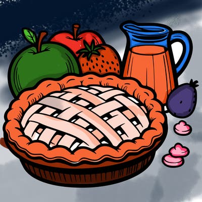 a pie of food