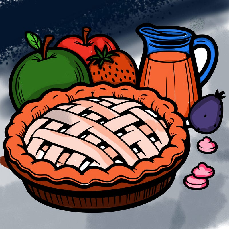 a pie of food