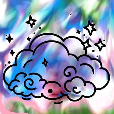 pink starry cloud sky