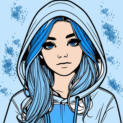 realistic girl with a hoodie