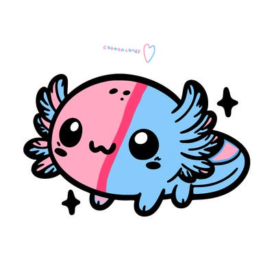 cute easy baby axolotl