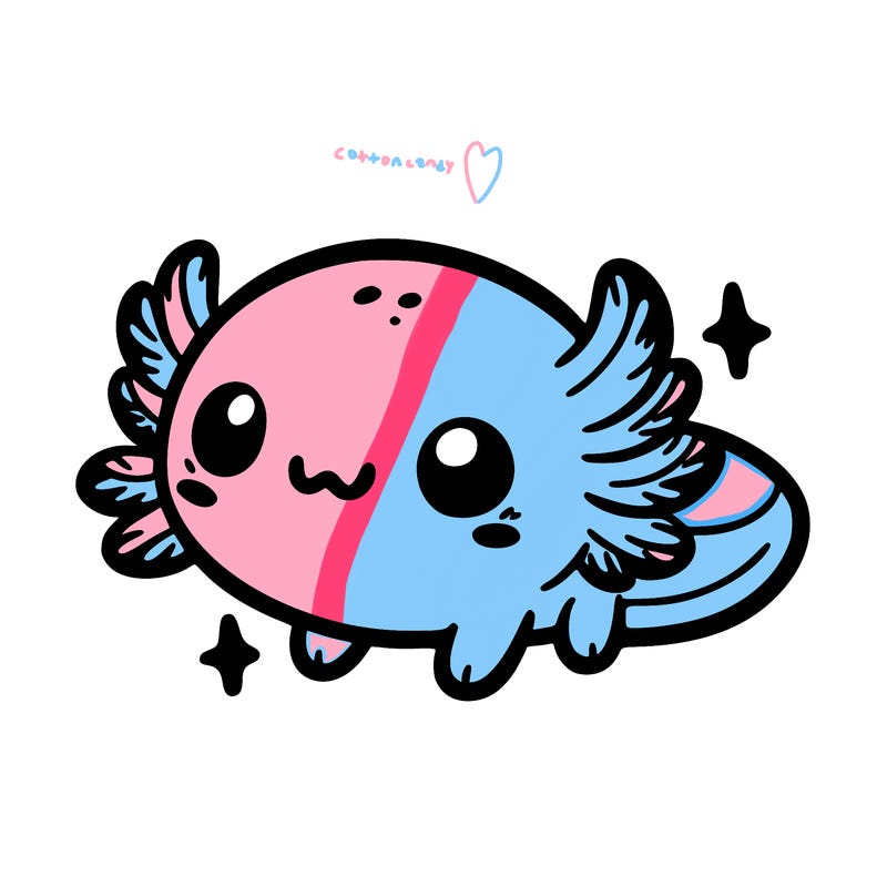 cute easy baby axolotl