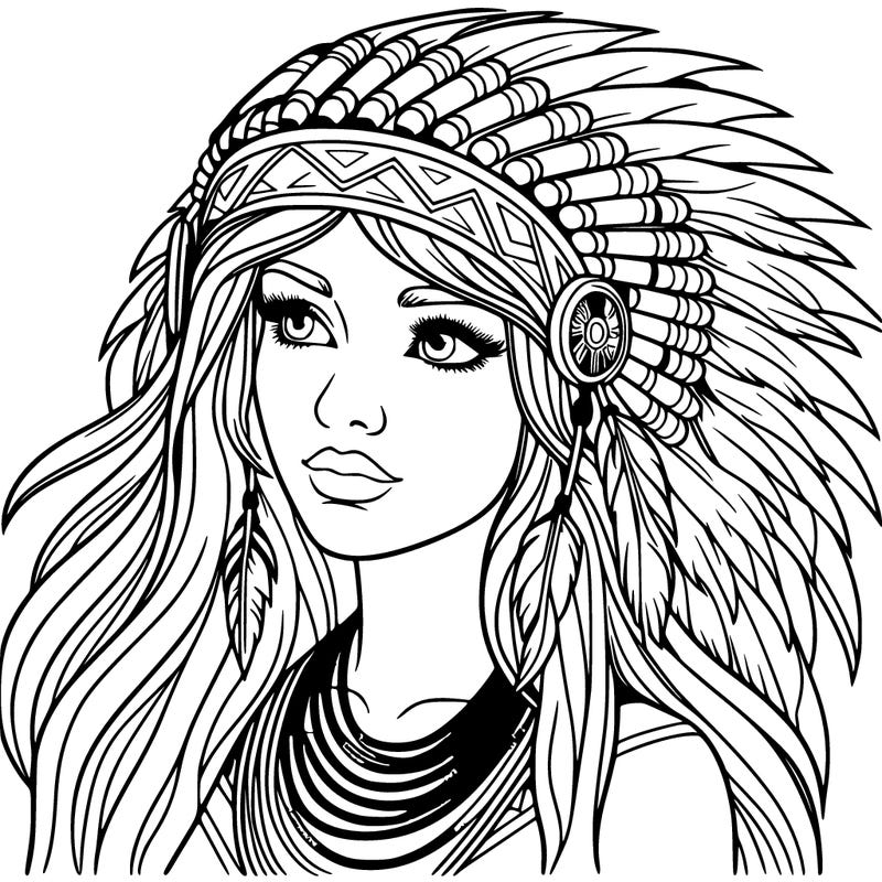 a realistic native american lady