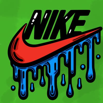 dripping nike logo