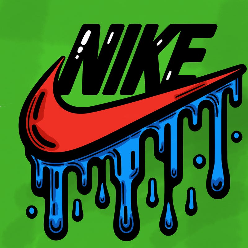dripping nike logo