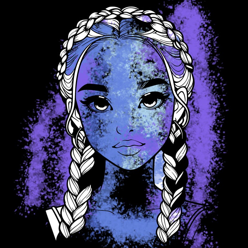 realistic girl with braids