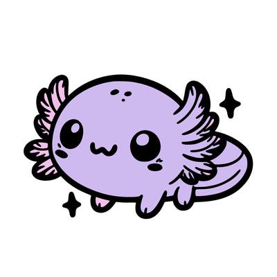 cute easy baby axolotl