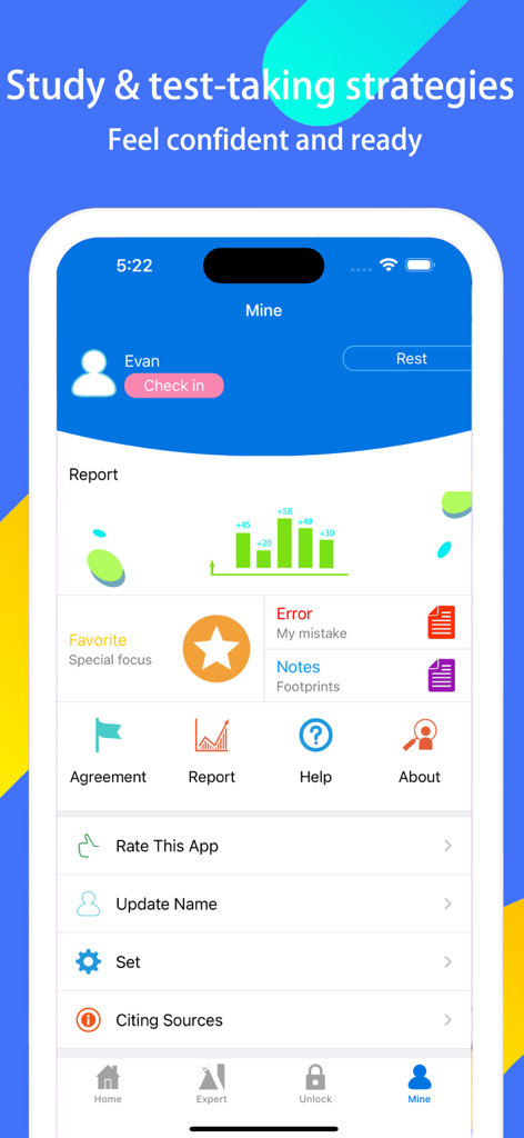 FNP Nurse Practitioner Expert - FNP Nurse Practitioner Expert app dashboard showing user study reports and performance statistics