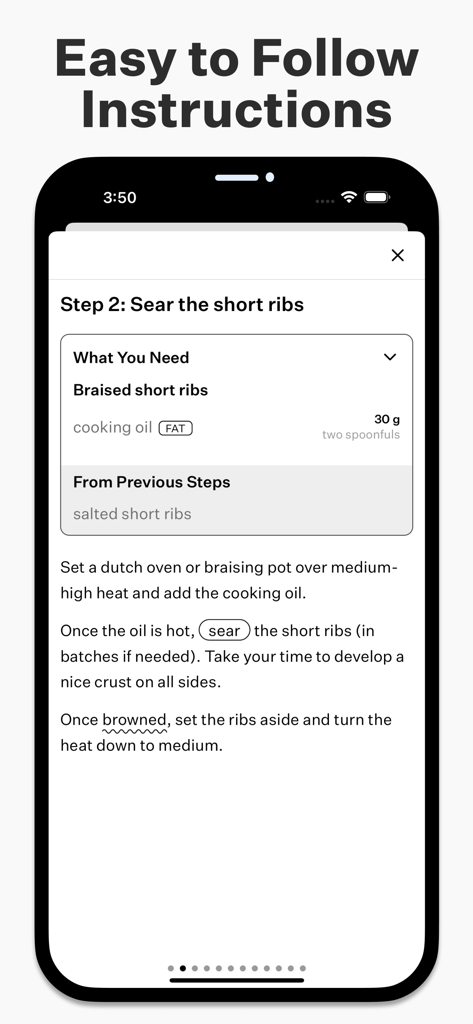Cook Well - For Home Cooks - Easy to follow step by step recipe instructions screen