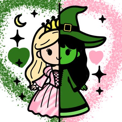 split princess and witch