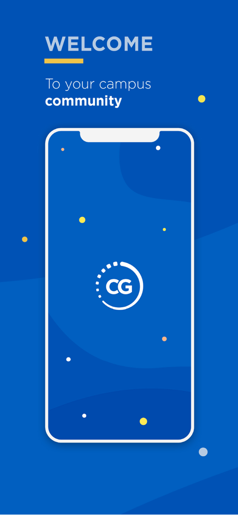 CampusGroups - CampusGroupsモバイルアプリインターフェースのウェルカムメッセージ